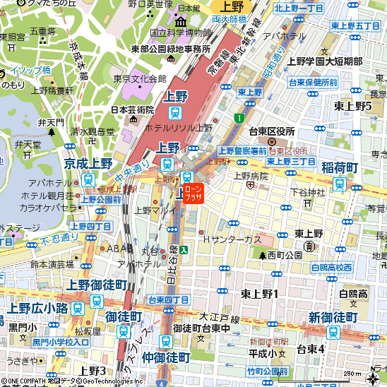 上野ローンプラザ（※土日は営業しておりません）付近の地図